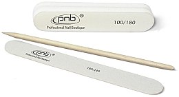 Набор для маникюра - PNB (mini-nail file/1pc + mini-buff/1pc + orange stick/1pc) — фото N5