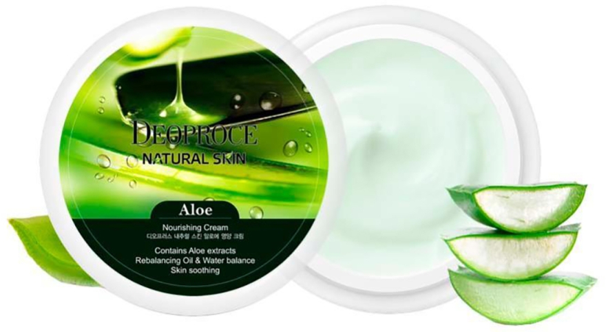 Антивіковий регенерувальний крем для обличчя з екстрактом алое - Deoproce Natural Skin Aloe Nourishing Cream — фото N6