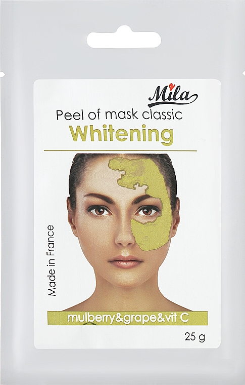 Маска альгинатная классическая порошковая "Камнеломка, шелковица, виноград, витамин С" - Mila Mask Peel Of Whitening-Vegetal-Vitamin C — фото N1