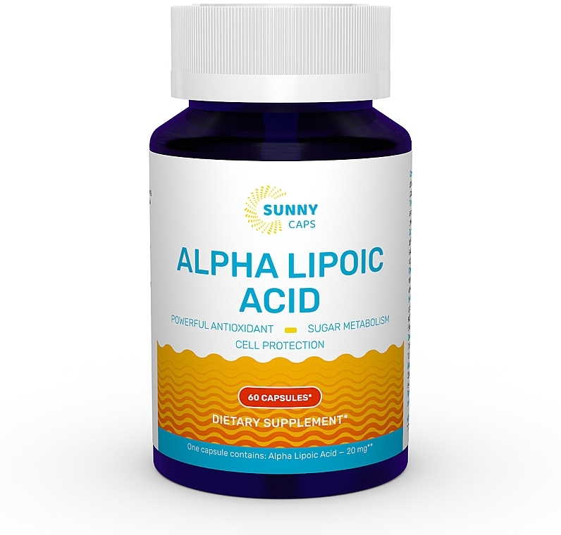 Дієтична добавка "Альфа-ліпоєва кислота ", 1000 мг - Sunny Caps Alpha-Lipoic Acid Powerfull — фото N1