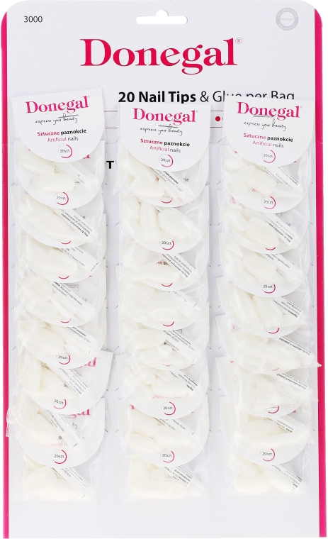 Набір штучних нігтів - Donegal Nail Tips & Glue — фото N1