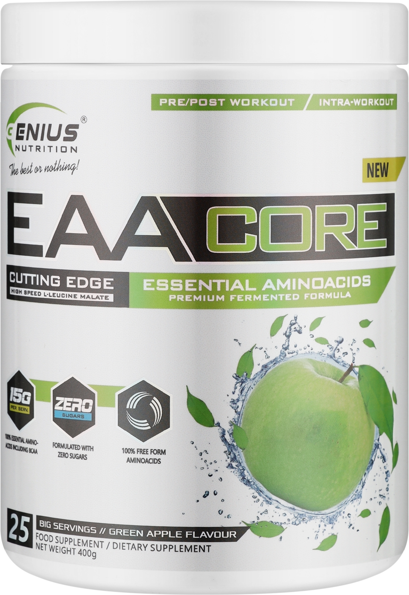 Комплекс амінокислот "EAACore", зелене яблуко - Genius Nutrition Green Apple — фото 400g