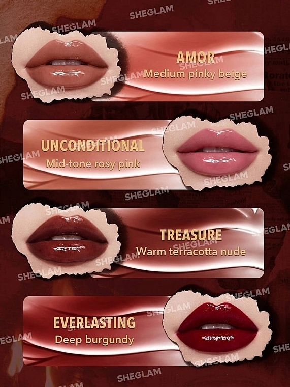 Набор - Sheglam Ember Rose Immortal Love Nourishing Lip Gloss Set (lip/gloss/4x2.6g) — фото N2