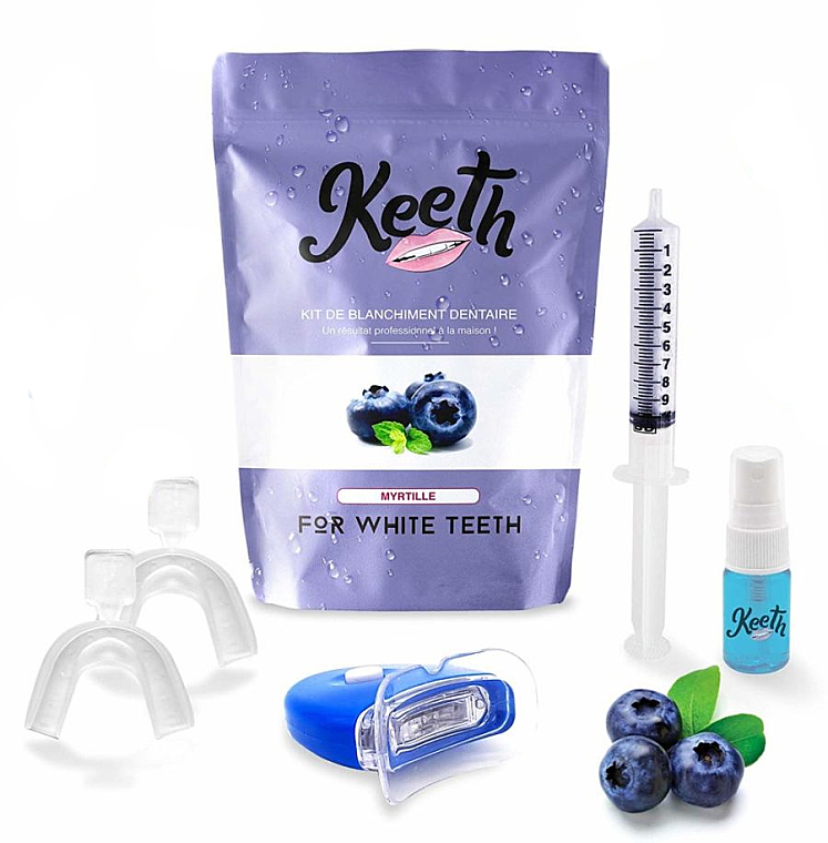 Набор для отбеливания зубов "Черника" - Keeth Blueberry Teeth Whitening Kit — фото N1