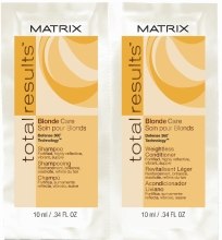 Духи, Парфюмерия, косметика РАСПРОДАЖА Набор пробников - Matrix Total Results Blonde Care (shm/10ml + cond/10ml) *