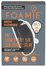 Духи, Парфюмерия, косметика Мужское мыло для душа 3 в 1 - Foamie 3in1 Shower Body Bar For Men What A Man