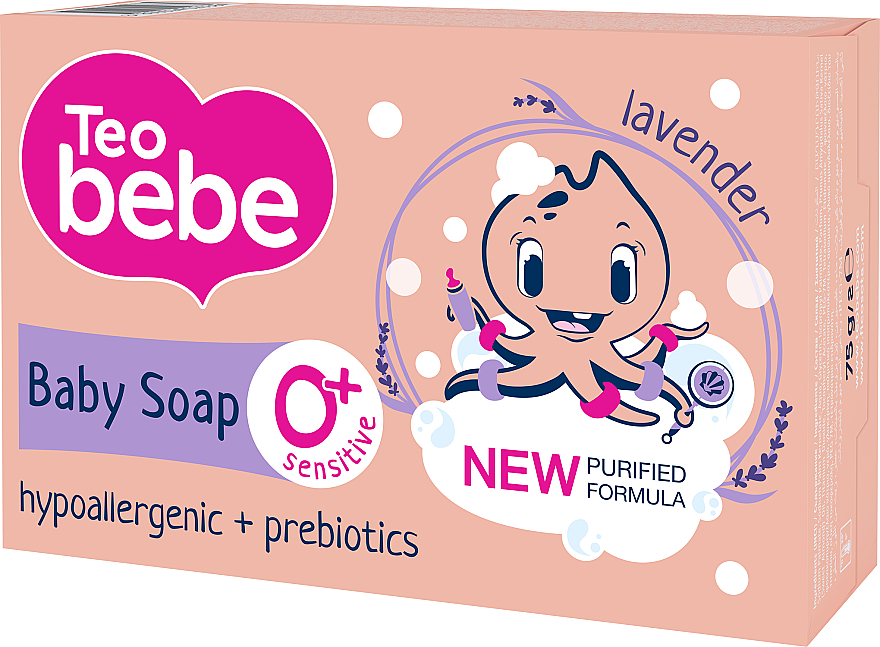Детское твердое мыло с экстрактом лаванды - Teo Bebe Sensitive — фото N1