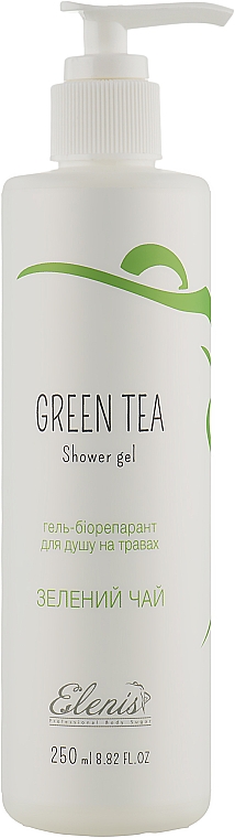 Гель-біорепарант для душу на травах - Elenis Shower Gel Green Tea — фото N1