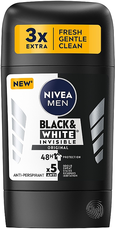 Антиперспірант "Чорне та Біле. Невидимий" - NIVEA MEN Black & White Invisible Original Anti-Perspirant — фото N1