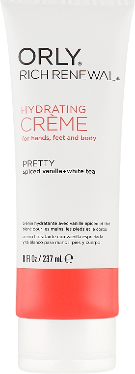 Зволожуючий крем для рук, ніг і тіла з пряною ваніллю і білим чаєм - Orly Rich Renewal Pretty Hydrating Creme Spiced Vanilla & White Tea — фото N2
