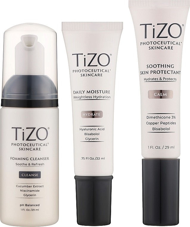 Набір - TiZO Post Procedure Skin Recovery Kit(foam/29ml + cr/30g + serum/29ml) — фото N2