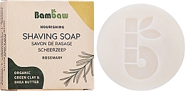 Мило для гоління "Розмарин" із зеленою глиною та маслом ши - Bambaw Nourishing Shaving Soap Rosemary Organic Green Clay & Shea Butter — фото N1