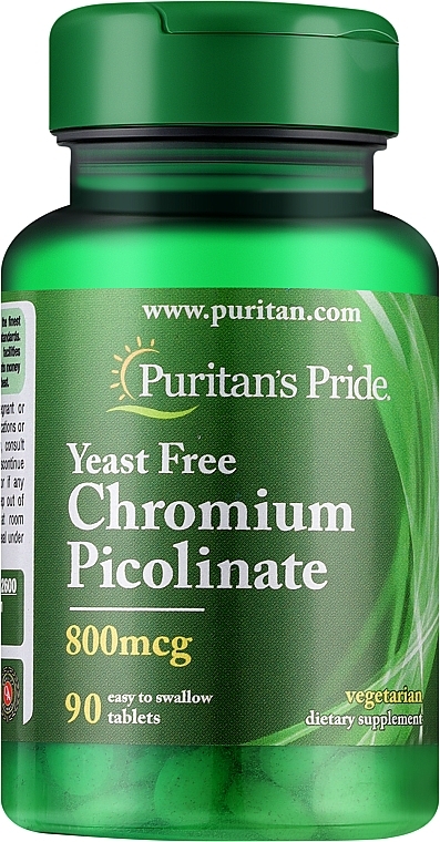 Пищевая добавка "Пиколинат хрома" - Puritan's Pride Yeast Free Chromium Picolinate 800 mcg