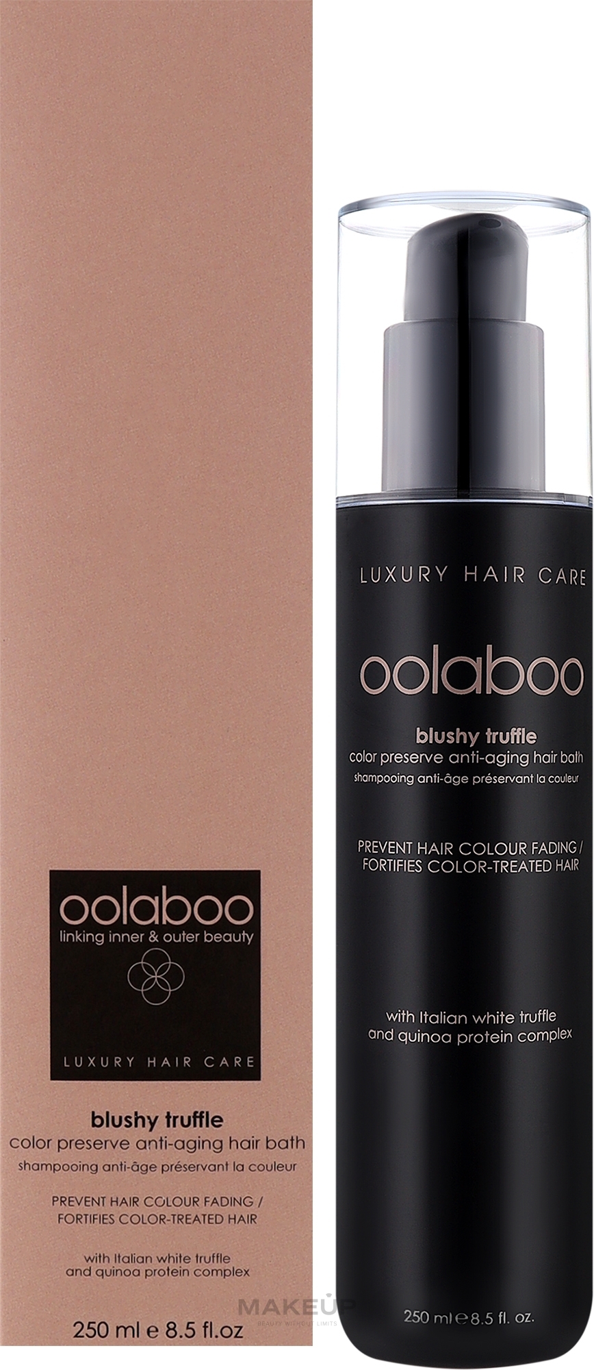 Защитная и питательная ванночка для окрашенных волос - Oolaboo Blushy Truffle Colour Preserve Anti-Aging Hair Bath — фото 250ml
