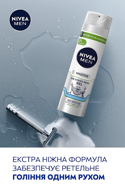 Гель для бритья "Одним движением" для чувствительной кожи - NIVEA MEN Sensitive One Stroke Shave Gel — фото N6