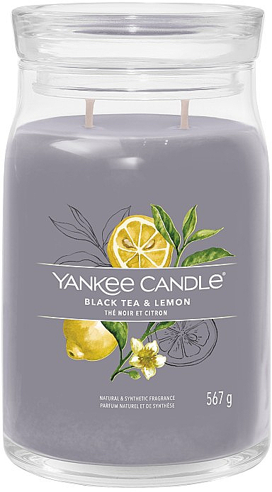 Ароматическая свеча в банке "Black Tea & Lemon", 2 фитиля - Yankee Candle Singnature  — фото N1