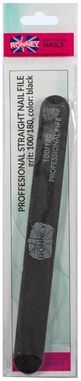 Пилочка для ногтей, 100/180, черная, "RN 00286" - Ronney Professional — фото N1