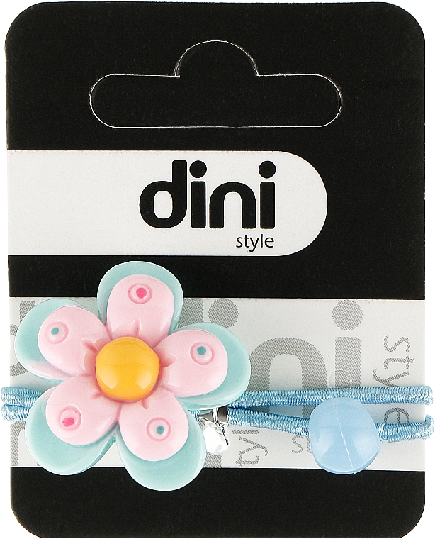 Резинка для волосся "Квітка", блакитна, d-067 - Dini Kids — фото N1