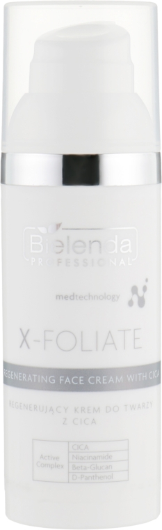 Восстанавливающий крем для лица с CICA - Bielenda Professional X-Foliate Face Cream — фото N1
