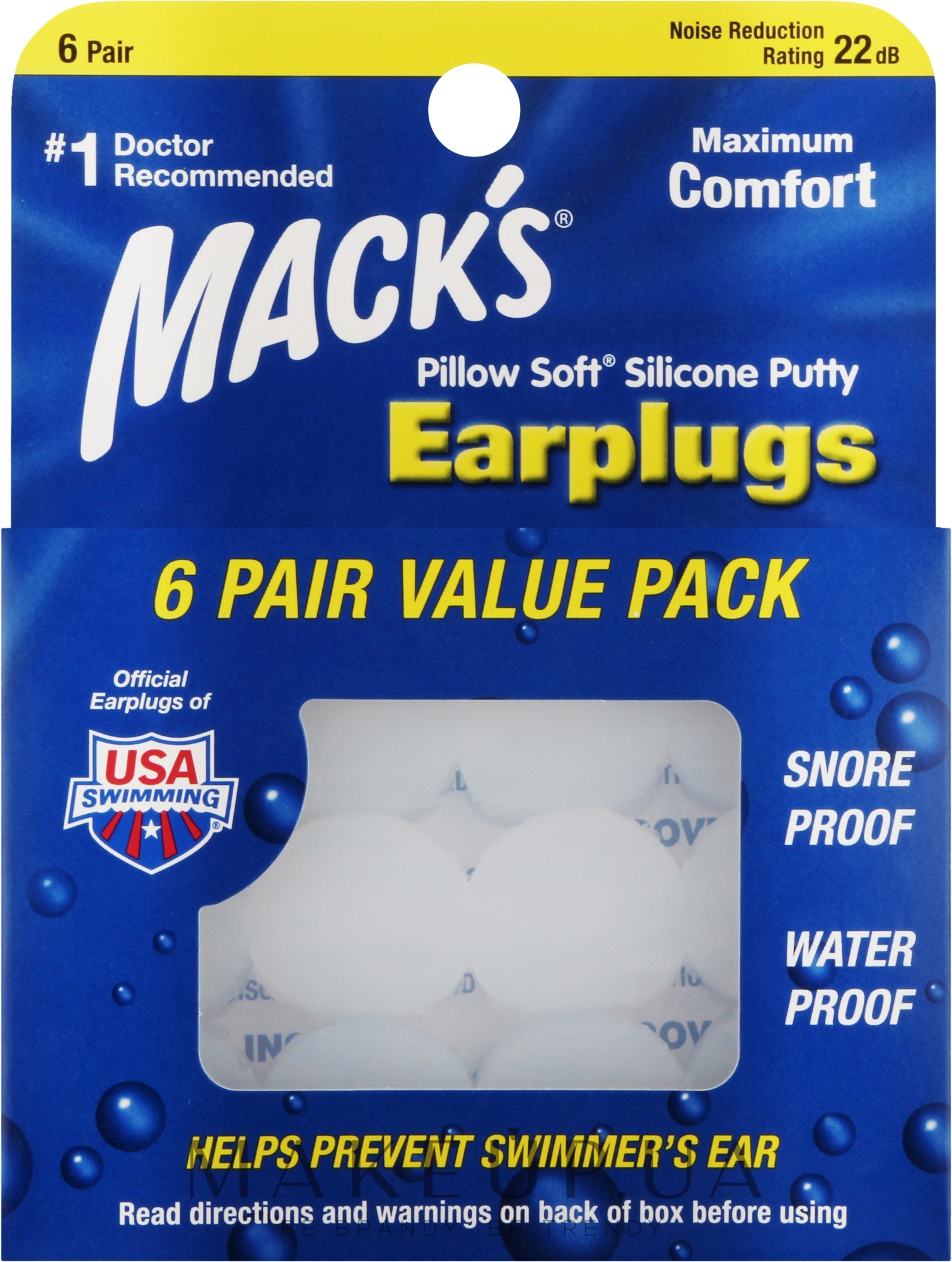 Беруши силиконовые #7, белые - Mack's Pillow Soft — фото 12шт