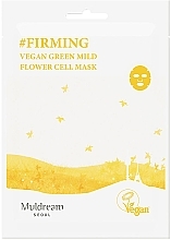 Тканинна маска для обличчя - Muldream Vegan Green Mild Flower Cell Mask — фото N1