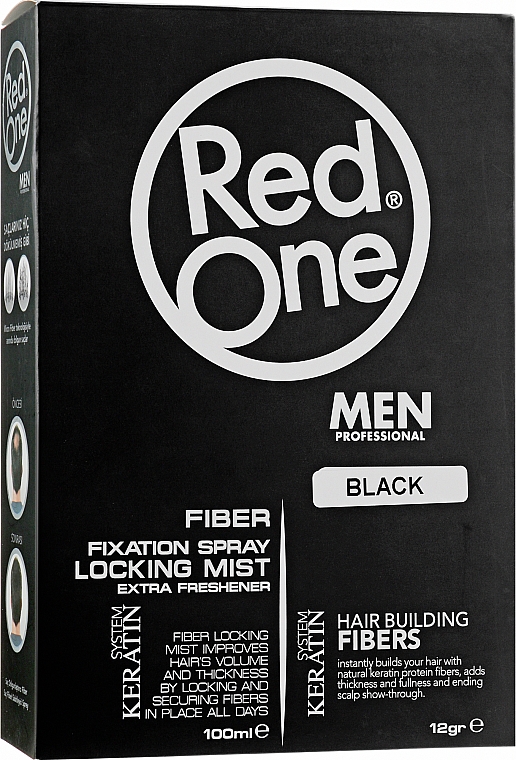 Кератиновый набор для объема волос - Red One Black (h/spray/100ml + h/pow/12g) — фото N1