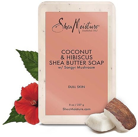 Мыло с маслом ши "Кокос и гибискус" - Shea Moisture Coconut & Hibiscus Shea Butter Soap — фото N2