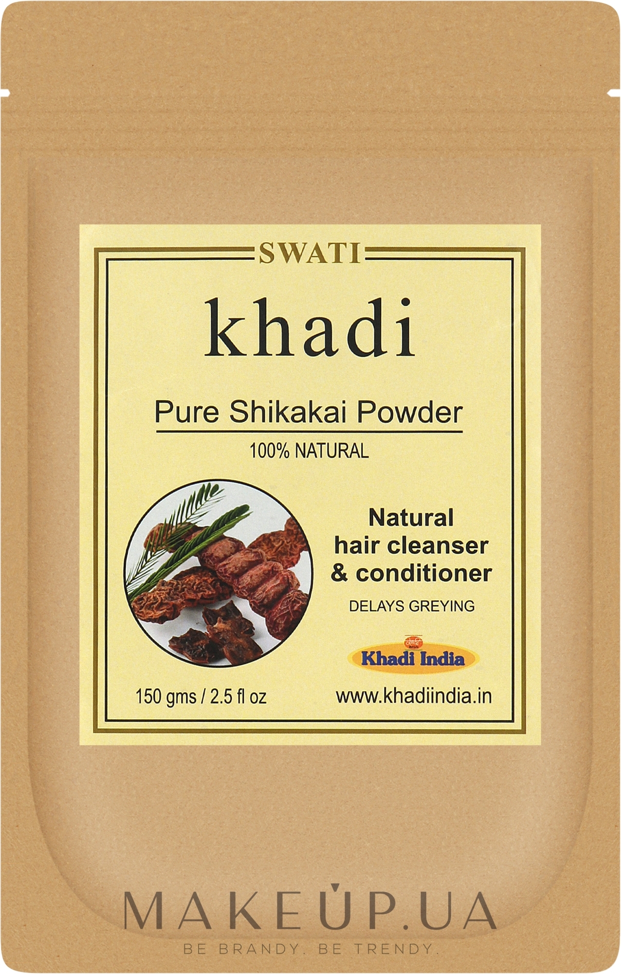 Натуральный кондиционер для волос и кожи головы с Шикакай - Khadi Swati Pure Shikakai Powder — фото 150g