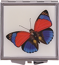 Парфумерія, косметика Дзеркальце косметичне "Метелики" 85420, червоно-синє - Top Choice
