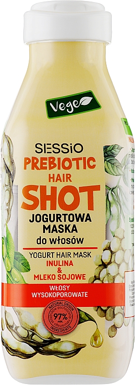 Йогуртова маска для волосся "Інулін та соєве молоко" - Sessio Prebiotic Yogurt Hair Mask — фото N1