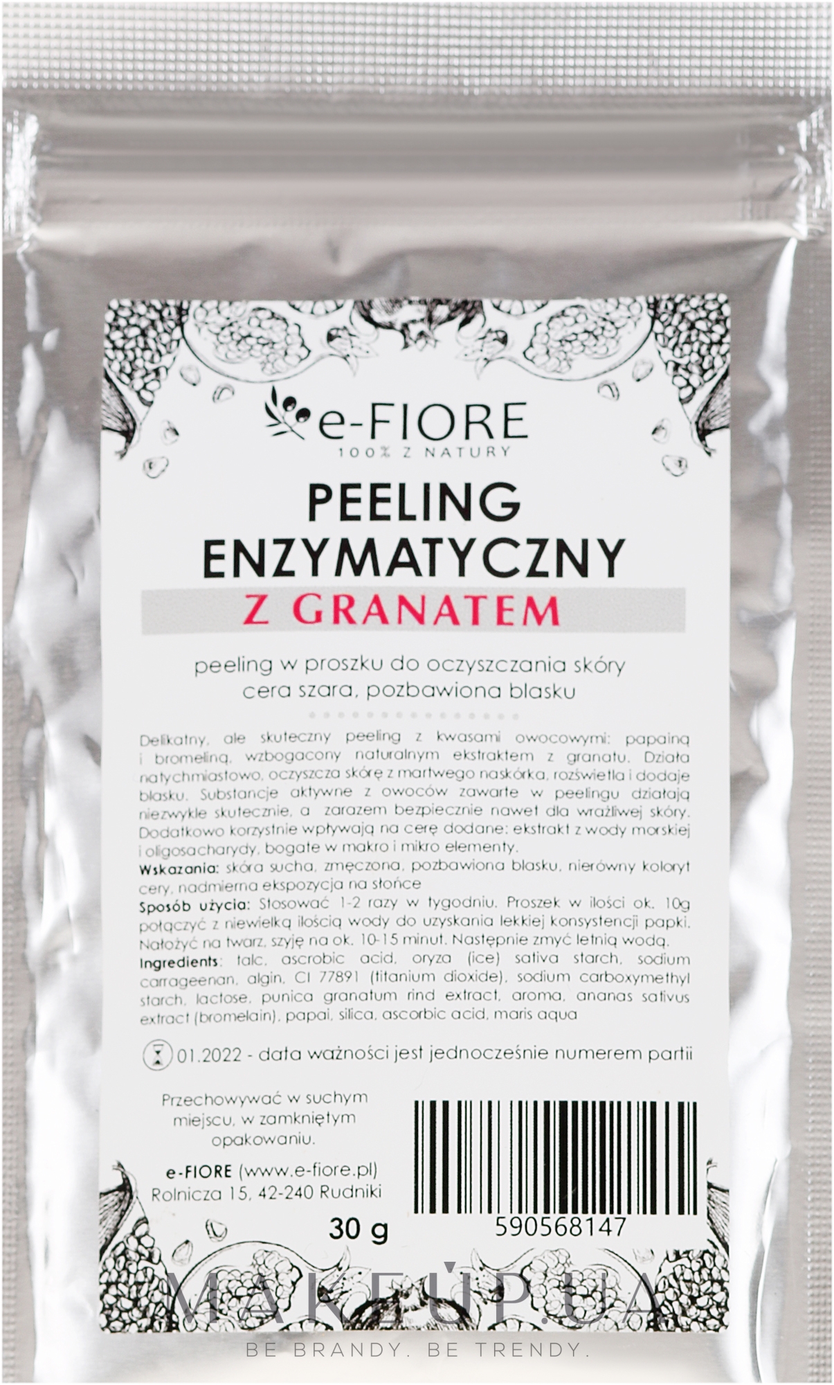 Ензимний пілінг з екстрактом граната - E-Fiore Professional Enzyme Peeling Garnet&Vitamin C — фото 30g