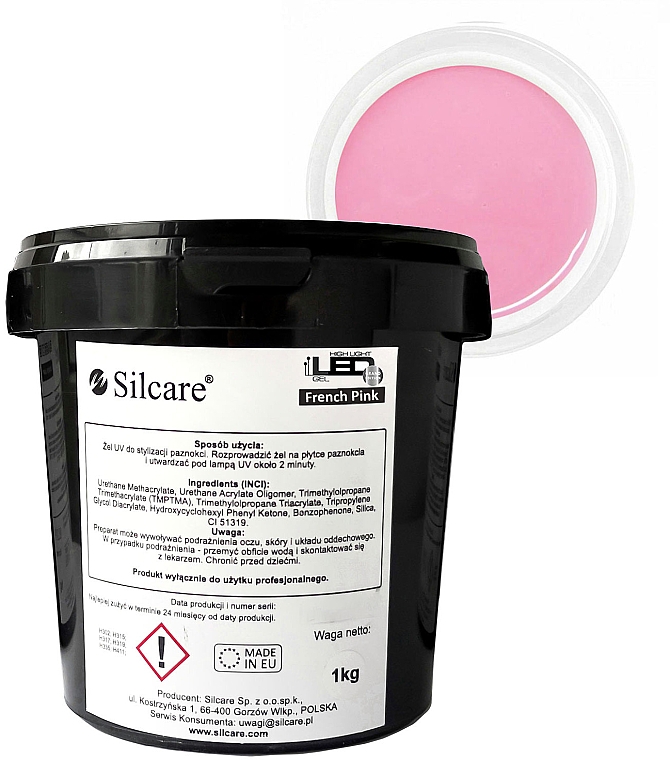 Гель для наращивания ногтей - Silcare High Light LED French Pink — фото N1