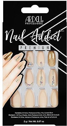Набір накладних нігтів - Ardell Nail Addict Premium Artifical Nail Set Nude Jeweled — фото N1