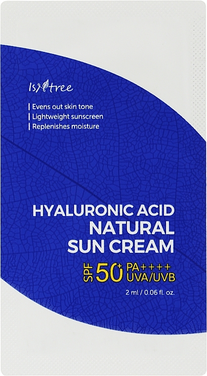 Крем солнцезащитный - Isntree Hyaluronic Acid Natural Sun Cream SPF 50+ PA++++ (пробник)