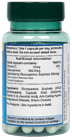 Харчова добавка "Глюкозаміну сульфат", 500 mg - Holland & Barrett Glucosamine Sulphate — фото N3