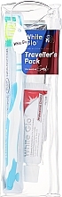 Дорожній набір для гігієни порожнини рота, бірюзовий - White Glo Travel Pack (t/paste/24g + t/brush/1pc + t/pick/8pcs) — фото N1