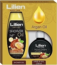 Духи, Парфюмерия, косметика Набор - Lilien Body Care Argan Oil (h/cr/300 ml + sh/gel/400 ml) 