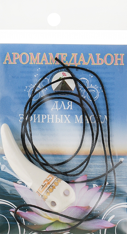 Аромакулон на кожаном шнурке, рог, белый - Адверсо — фото N1