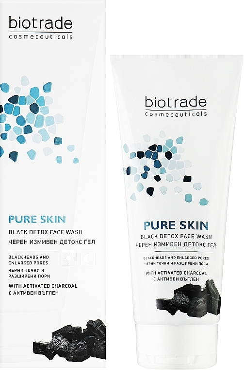 Гель-детокс для умывания с карбоном и молочной кислотой - Biotrade Pure Skin Black Detox Face Wash — фото N2