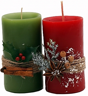 Набор ручной работы - Bulgarian Rose Handmade Christmas Candle (candle/2pcs) — фото N2