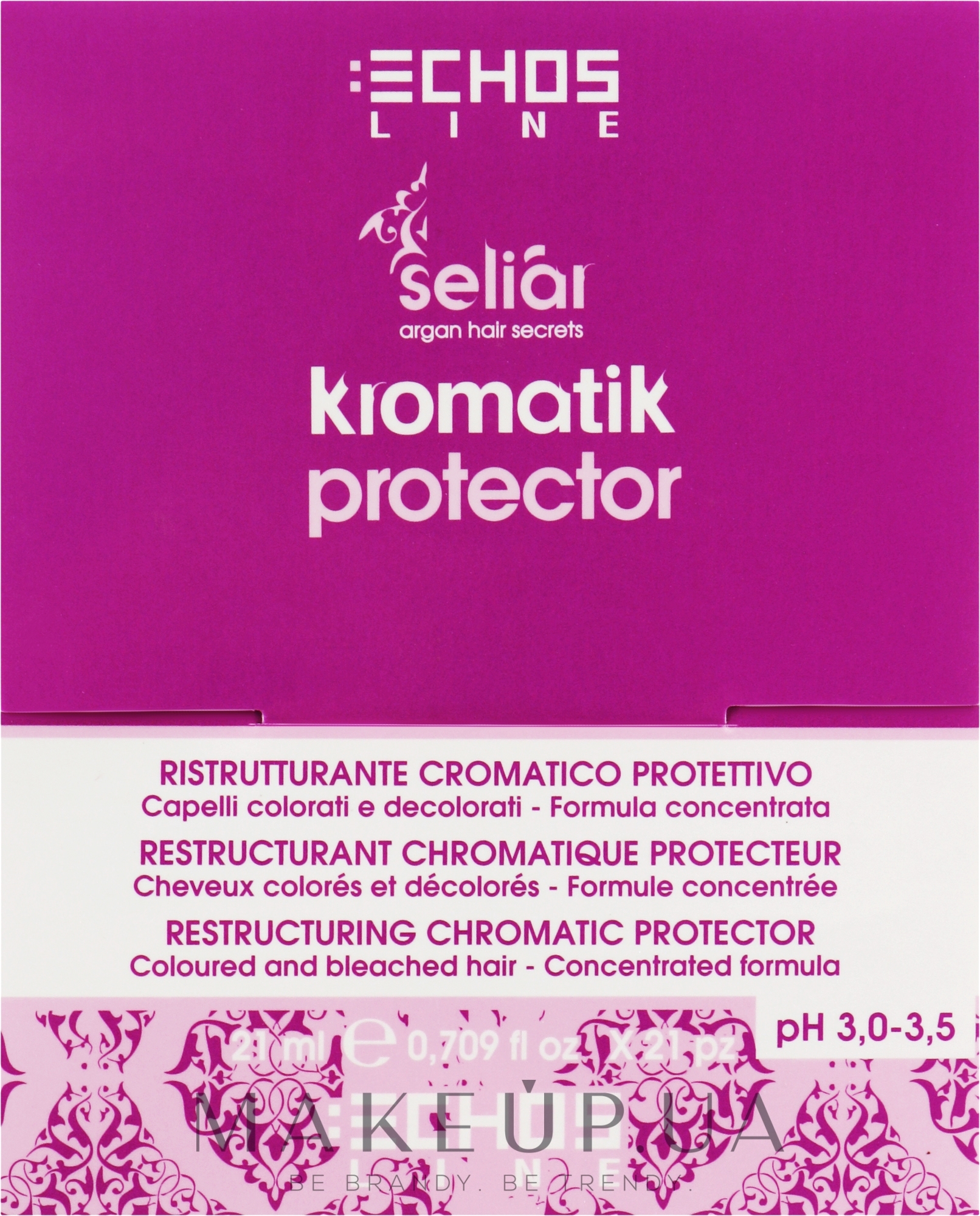 Реструктурирующий протектор для защиты цвета окрашенных волос - Echosline Seliar Kromatik Protector — фото 21x21ml