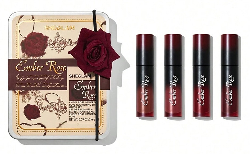 Набор - Sheglam Ember Rose Immortal Love Nourishing Lip Gloss Set (lip/gloss/4x2.6g) — фото N1