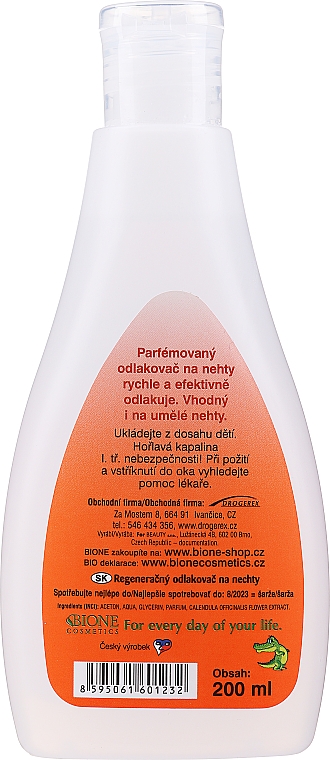 Жидкость для снятия лака - Bione Cosmetics Marigold Nail Polish Remover — фото N2