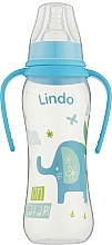 Бутылочка для кормления изогнутая со съемными ручками и силиконовой соской - Lindo Li147 — фото N1