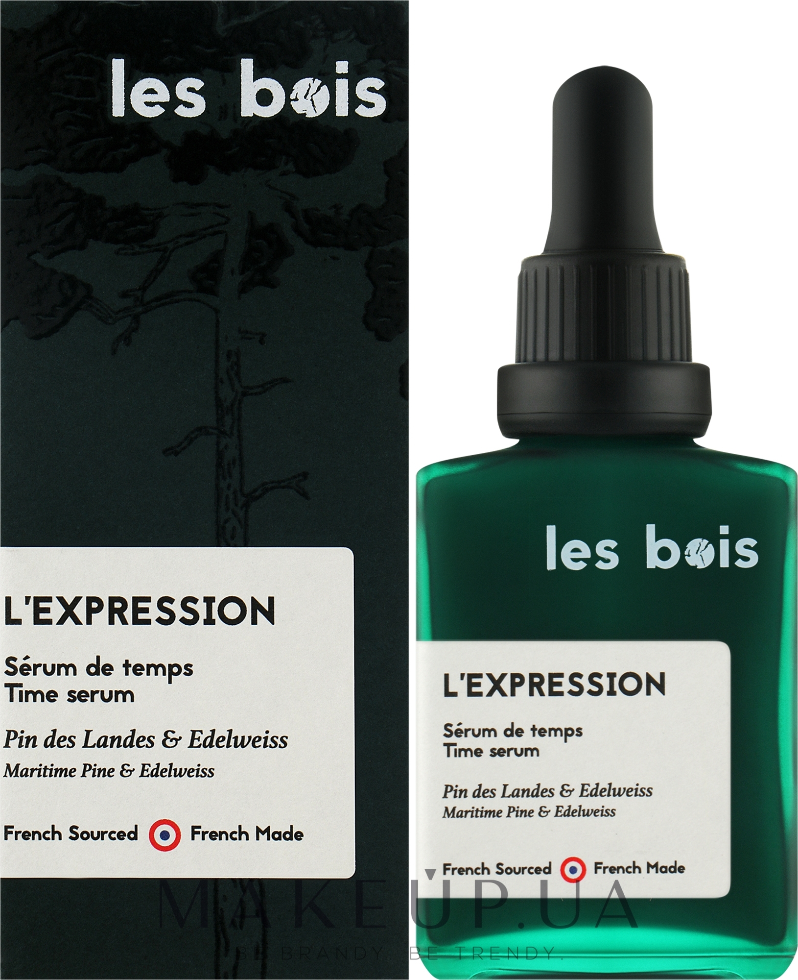 Антивікова сироватка для обличчя з екстрактом морської соснової кори та едельвейса - Les Bois L'expression — фото 30ml