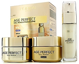 Духи, Парфюмерия, косметика Набор - L'Oreal Paris Age Perfect Cell Renew Programme (d/cr/50ml + n/cr/50ml + serum/30ml)