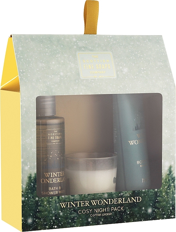 УЦІНКА Набір - Scottish Fine Soaps Winter Wonderland Cosy Night Pack (sh/gel/100ml + b/cr/75ml + candle/1pc) * — фото N1