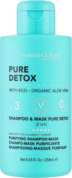 Шампунь и маска 2в1 для всех типов волос - Somnis & Hair Shampoo & Mask Pure Detox — фото N1