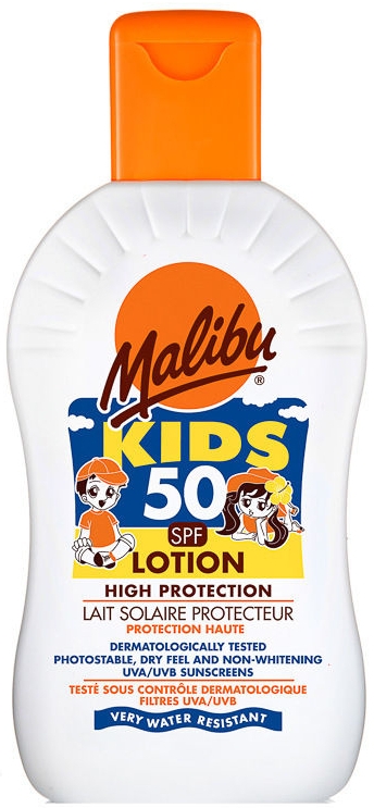 Сонцезахисний лосьйон для дітей - Malibu Sun Kids Lotion SPF50 — фото N1