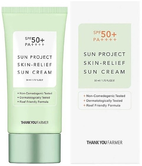 Солнцезащитный крем SPF50+ - Thank You Farmer Sun Project Skin Relief Sun Cream SPF 50+ PA++++ — фото N1